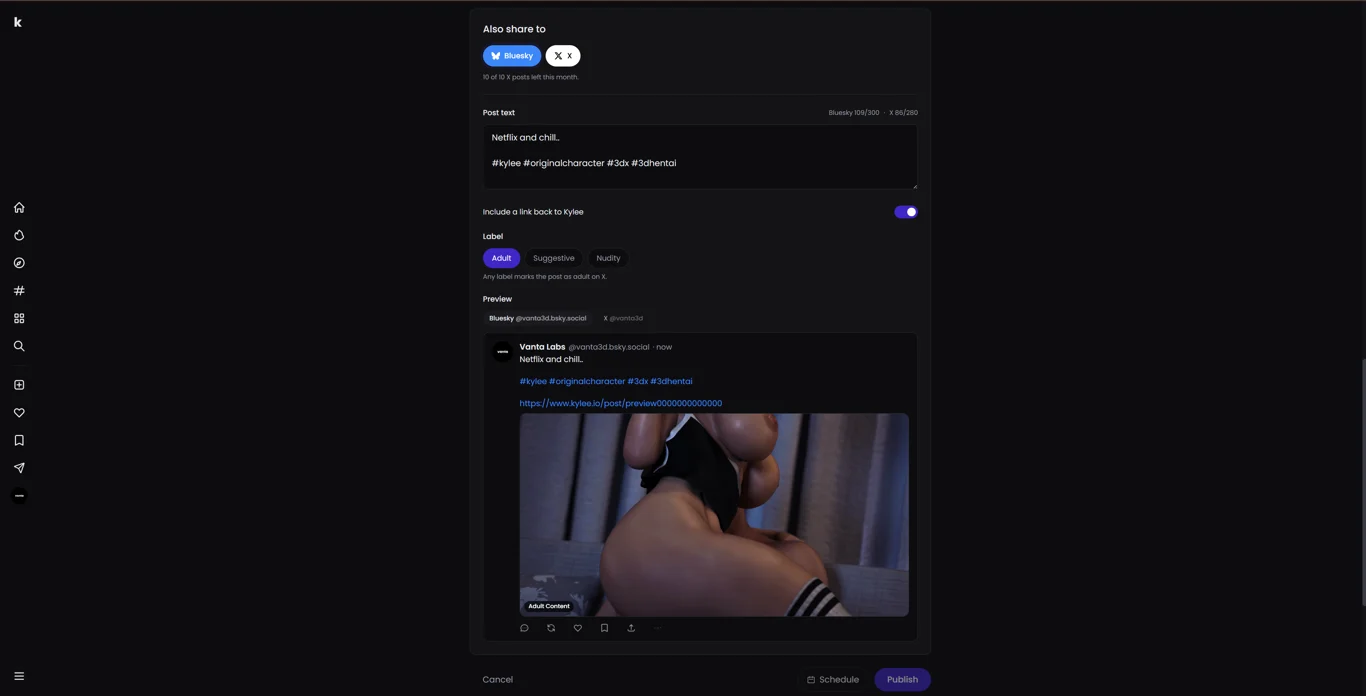 Post directly on X and Bluesky
